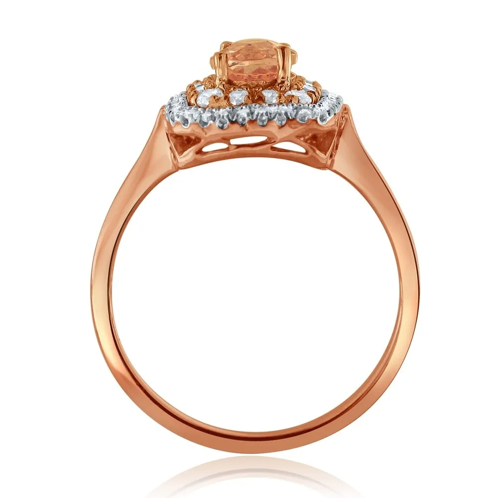 Auriya 10k Rose Gold 3/4ct Oval-Cut Morganite and 1/3ct TDW Diamond Halo Engagement Ring sold by Zulily product image thumbnail 2