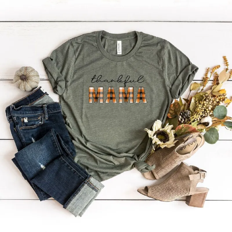 Thankful Mama Plaid Short Sleeve Tee sold by Zulily