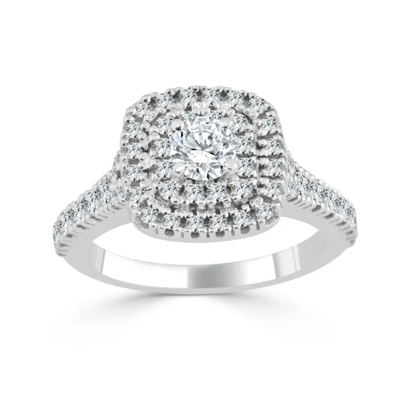 Auriya Round 1ctw Double Halo Diamond Engagement Ring 14k Gold sold by Zulily