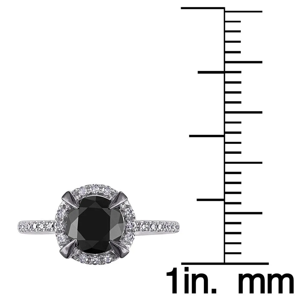 Miadora 10k White Gold with Black Rhodium 2 CT Black and White Diamond Halo Engagement Ring sold by Zulily product image thumbnail 3