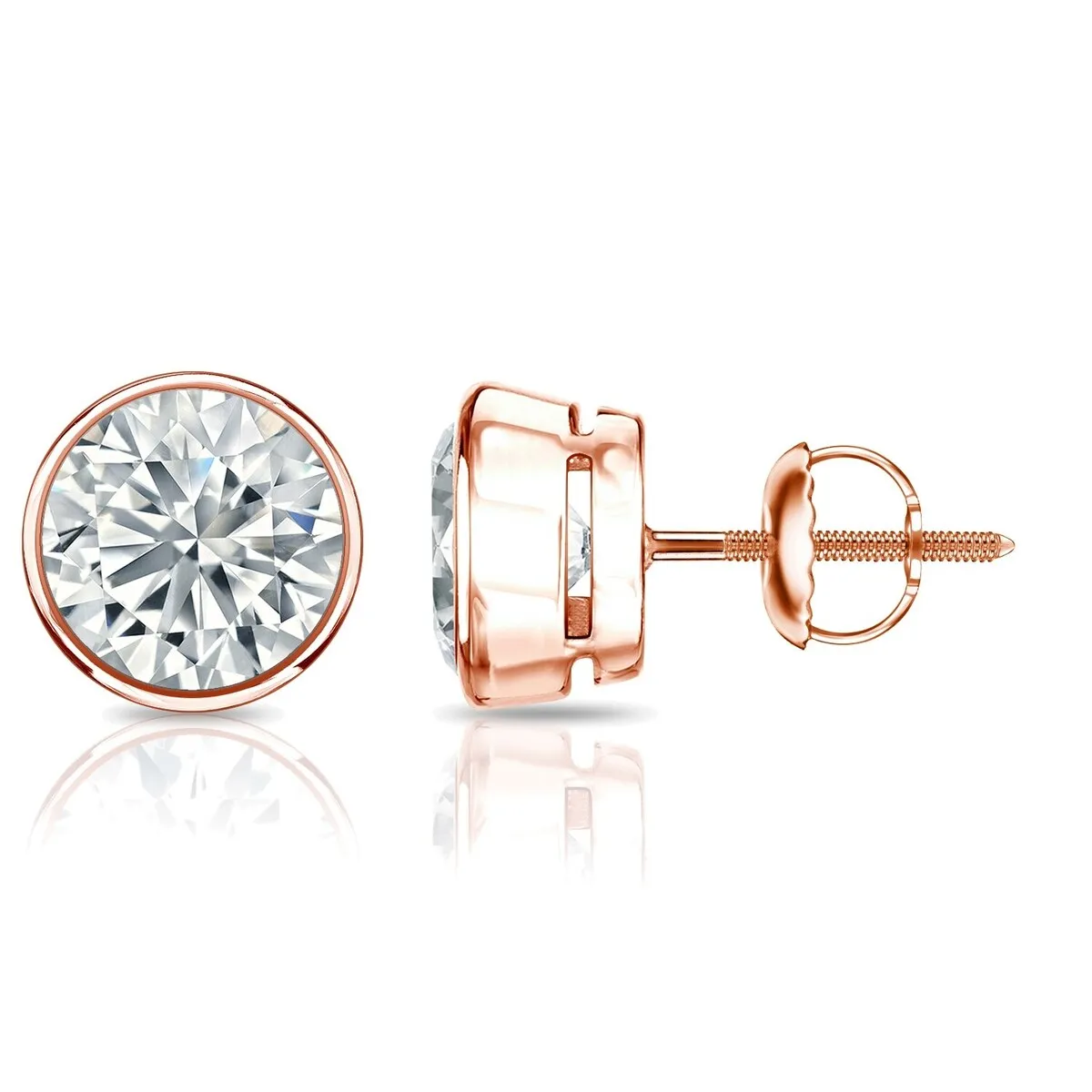 Auriya 14k Gold GIA Certified 1.70 ct. TDW Bezel Set Round Diamond Stud Earrings sold by Zulily product image thumbnail 5
