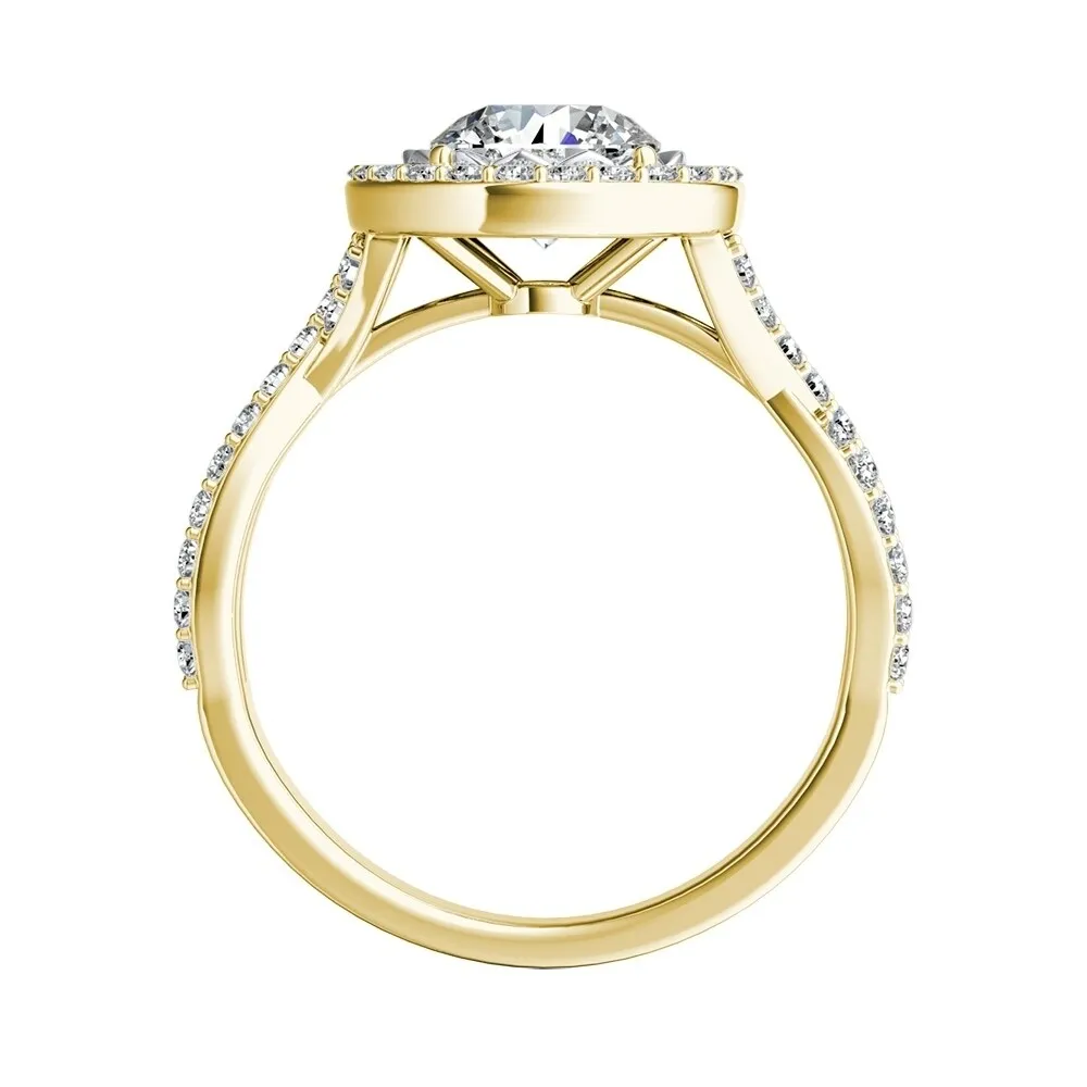 Auriya 14k Gold Vintage 3/4ct Moissanite Halo Diamond Engagement Ring 3/8ctw sold by Zulily product image thumbnail 5