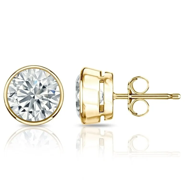 Auriya 2 1/5ctw Round Diamond Stud Earrings Bezel-set 18k Gold - GIA Certified sold by Zulily product image thumbnail 5