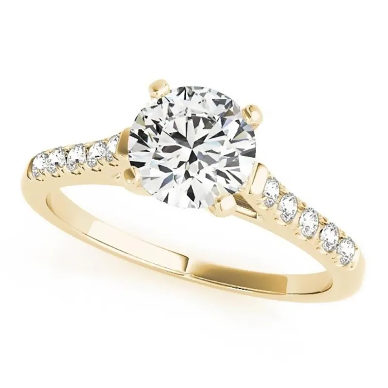 Auriya 14k Gold 2 1/2ct Round Moissanite and 1/6ctw Diamond Engagement Ring sold by Zulily