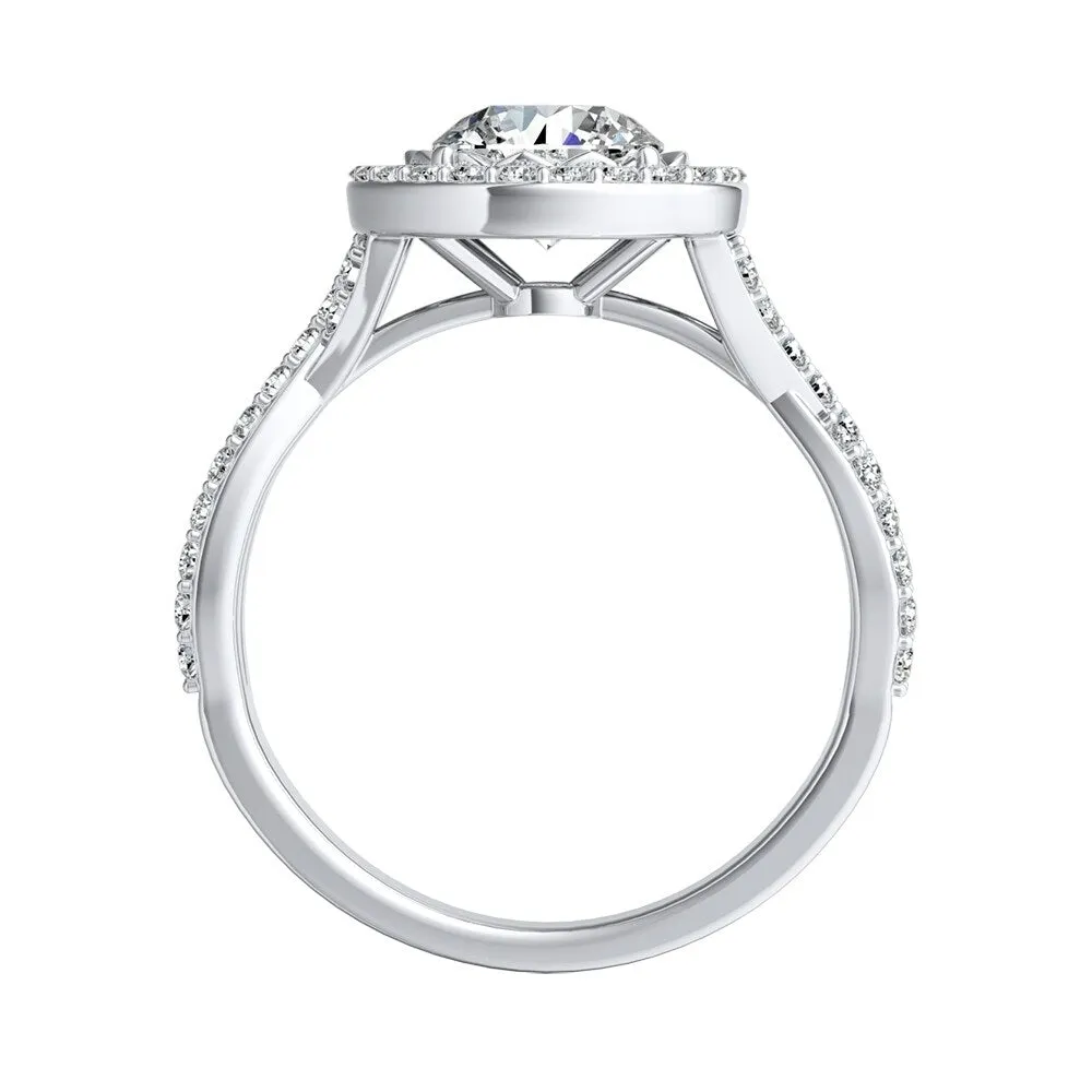 Auriya 14k Gold Vintage 3/4ct Moissanite Halo Diamond Engagement Ring 3/8ctw sold by Zulily product image thumbnail 4