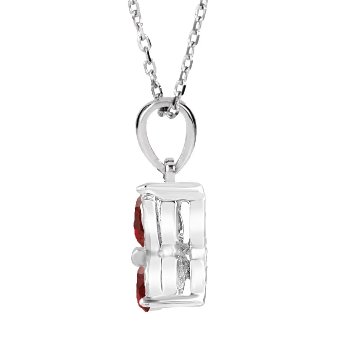 Sterling Silver with Natural Garnet 3 Stone Pendant with 18" Chain sold by Zulily product image thumbnail 2