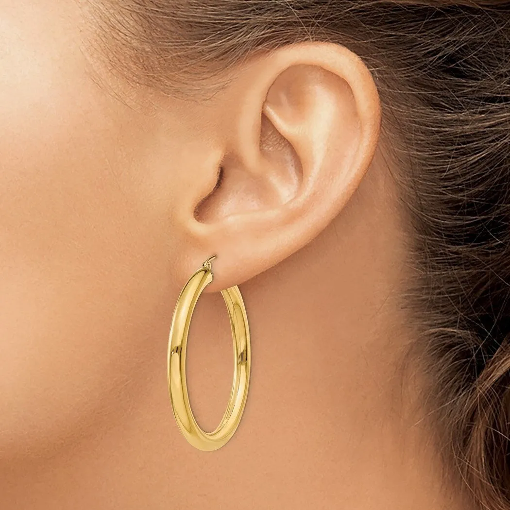 Curata 10k Yellow Gold 45x4mm Polished Wide Classic Round Tube Hoop Earrings sold by Zulily product image thumbnail 3
