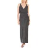 Vince Camuto Women'sZippered Spaghetti Strap V Neck Full-Length Sheath Evening Dress Black Size 4 sold by Zulily