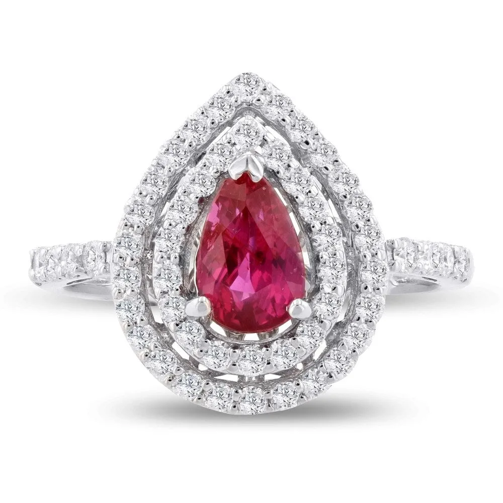 Auriya Platinum Certified 1ct Extremely Rare Ruby and 5/8ct TDW Diamond Ring sold by Zulily product image thumbnail 2