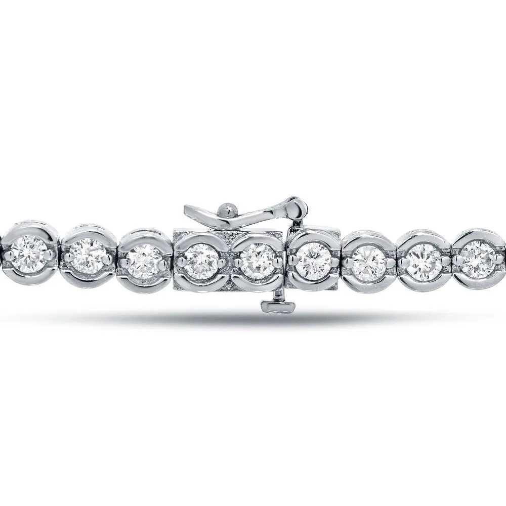 Auriya 14k White Gold 3 3/4ct TDW Round Diamond Tennis Bracelet sold by Zulily product image thumbnail 2