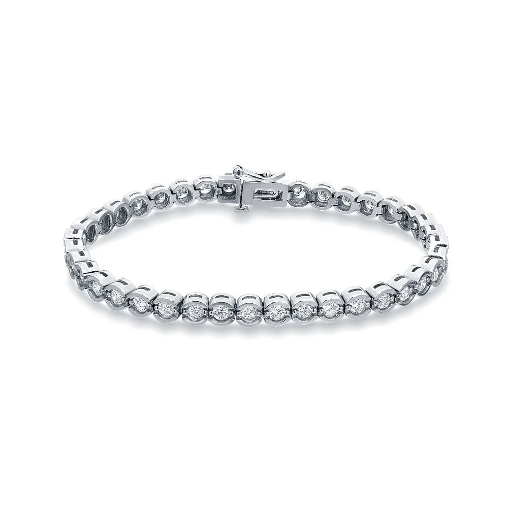 Auriya 14k White Gold 3 3/4ct TDW Round Diamond Tennis Bracelet sold by Zulily