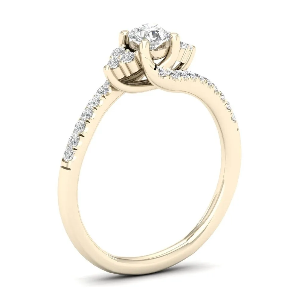 De Couer 14k Gold 1/2Ct TDW Diamond Bypass Engagement Ring sold by Zulily product image thumbnail 2