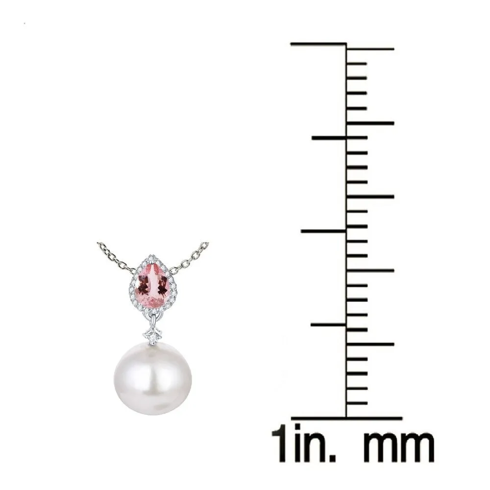 Sterling Silver Shell Pearl, Choice of Gemstone & White Topaz Necklace sold by Zulily product image thumbnail 5