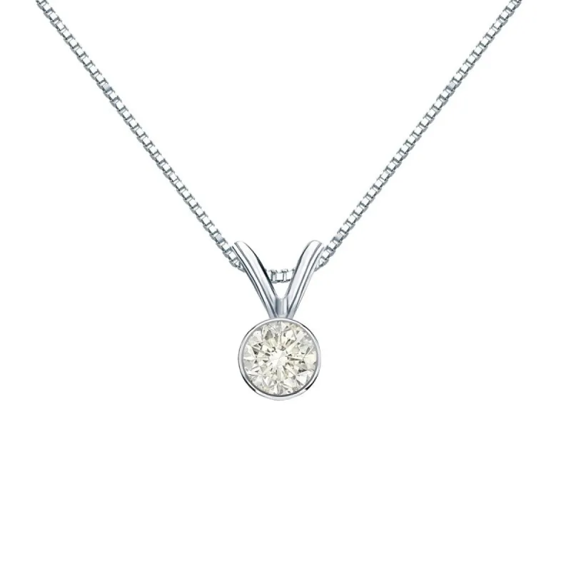 Auriya 1/4ctw Round Solitaire Diamond Necklace 14k Gold Bezel-set sold by Zulily