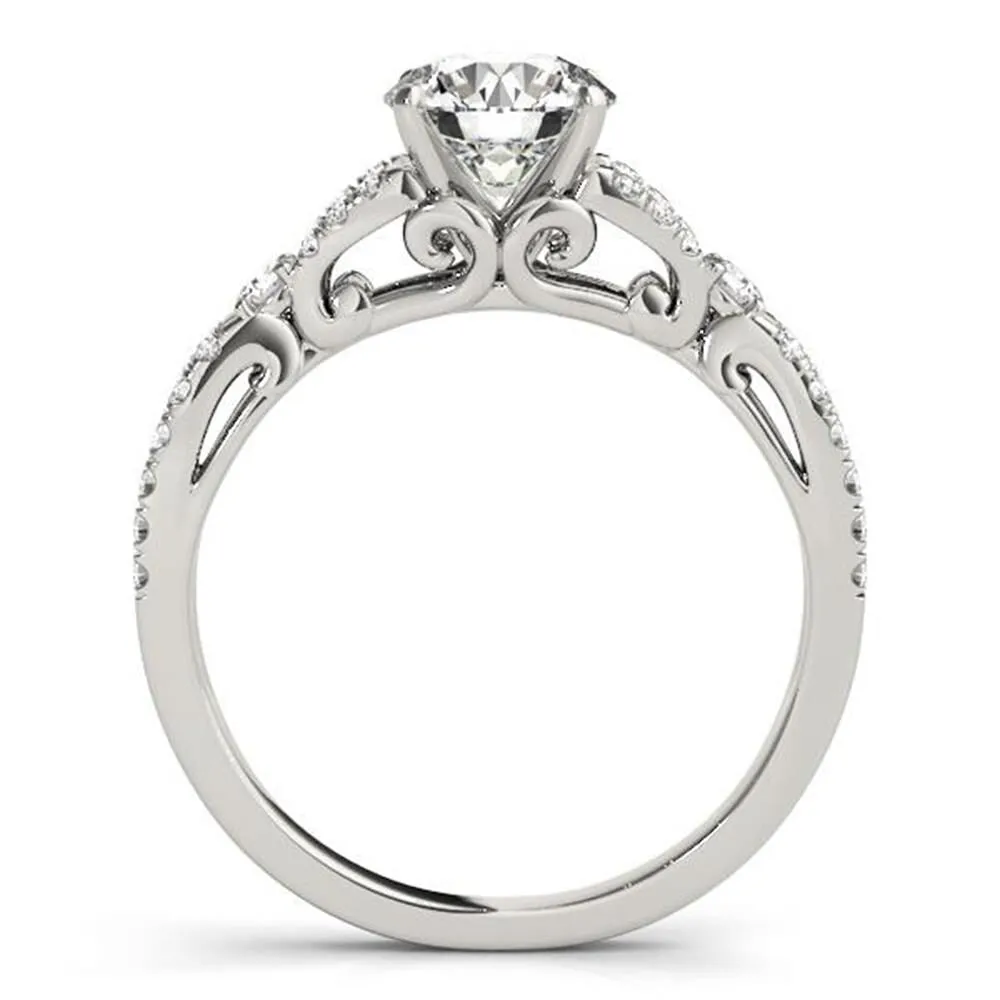Auriya 1/2ct Unique Moissanite and Diamond Engagement Ring 1/4ctw 14k Gold sold by Zulily product image thumbnail 4