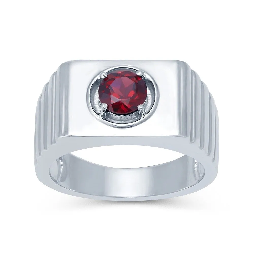 Sterling Silver Choice of Gemstone Solitaire Men's Ring sold by Zulily product image thumbnail 2