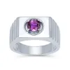 Sterling Silver Choice of Gemstone Solitaire Men's Ring sold by Zulily