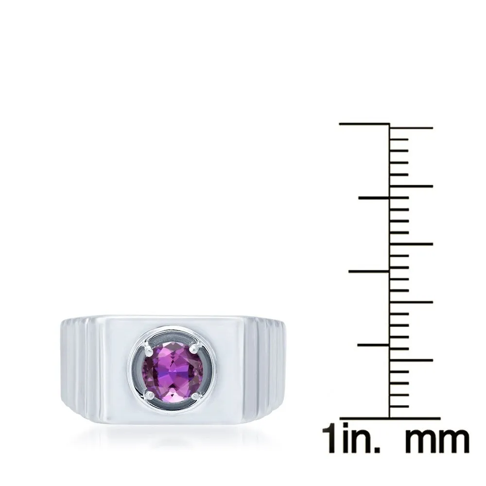 Sterling Silver Choice of Gemstone Solitaire Men's Ring sold by Zulily