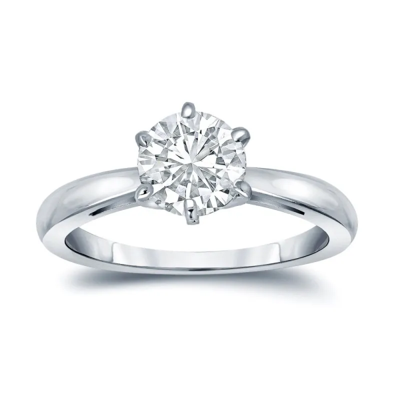 Auriya 14k Gold 4ctw Solitaire Moissanite Engagement Ring 6-Prong sold by Zulily
