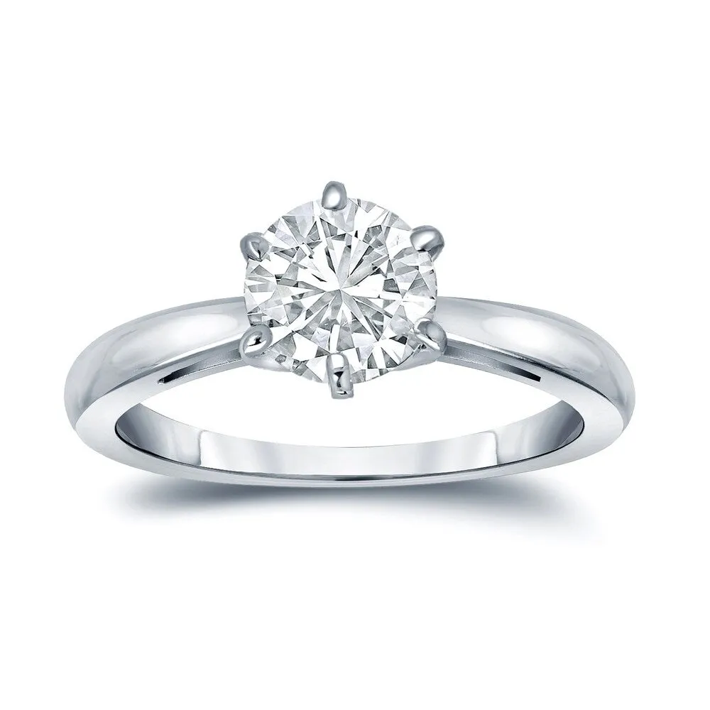 Auriya 14k Gold 4ctw Solitaire Moissanite Engagement Ring 6-Prong sold by Zulily