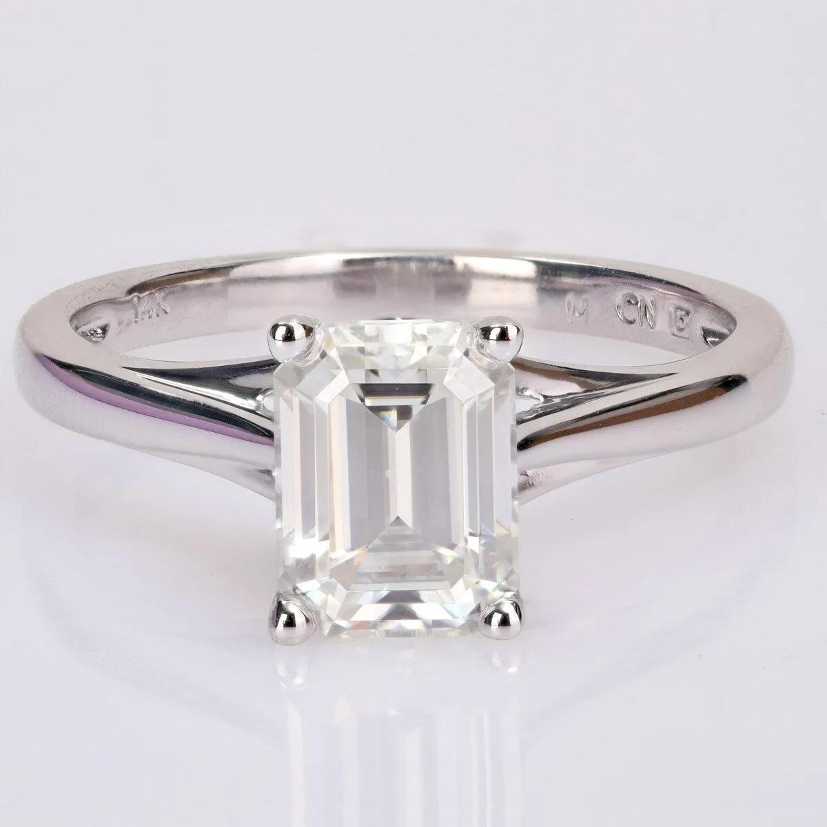 Miadora 2ct DEW Octagon-cut Moissanite Solitaire Engagement Ring in 14k White Gold sold by Zulily product image thumbnail 2