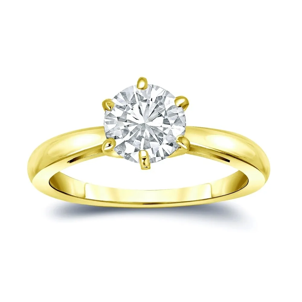 Auriya 14k Gold 4ctw Solitaire Moissanite Engagement Ring 6-Prong sold by Zulily product image thumbnail 2