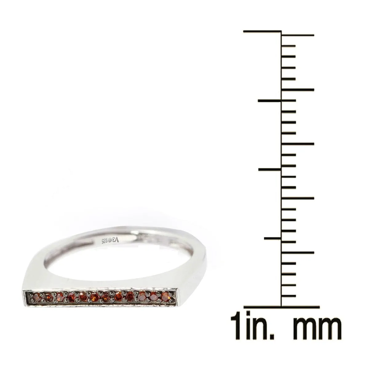 Sterling Silver with Natural Red Diamond Stackable Band Ring sold by Zulily product image thumbnail 3