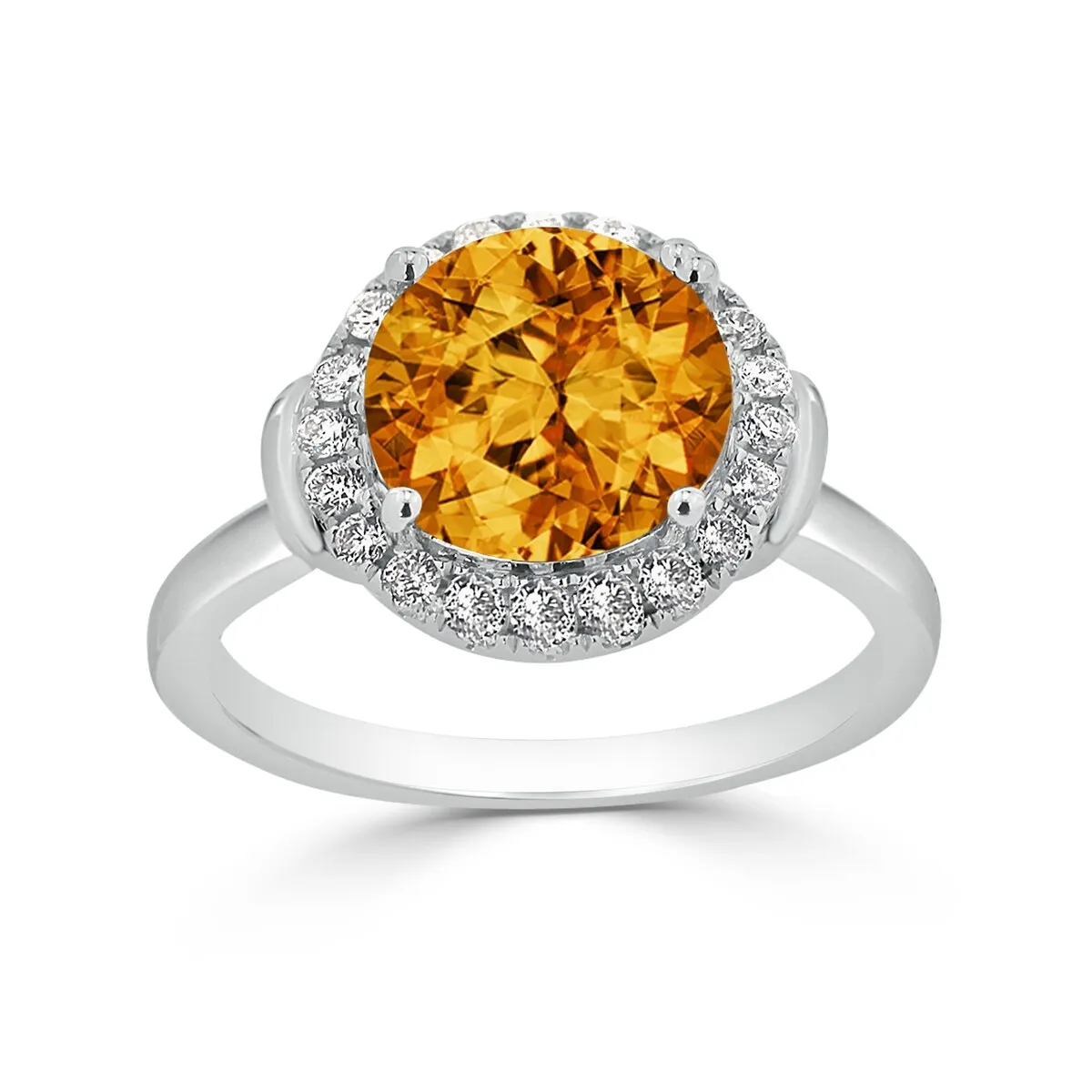 Auriya 3 5/8ct Round Citrine and Halo Diamond Engagement Ring 1/4ctw 14k Gold sold by Zulily product image thumbnail 3