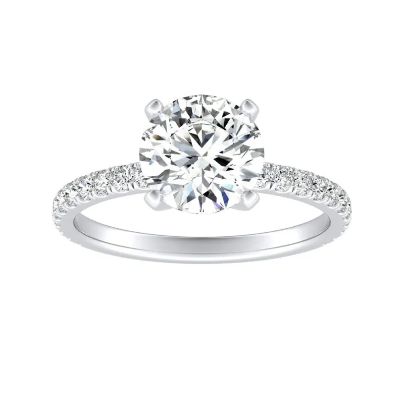 Auriya 14k Gold Classic 2 1/2ct Moissanite and Diamond Engagement Ring 1/3ctw sold by Zulily