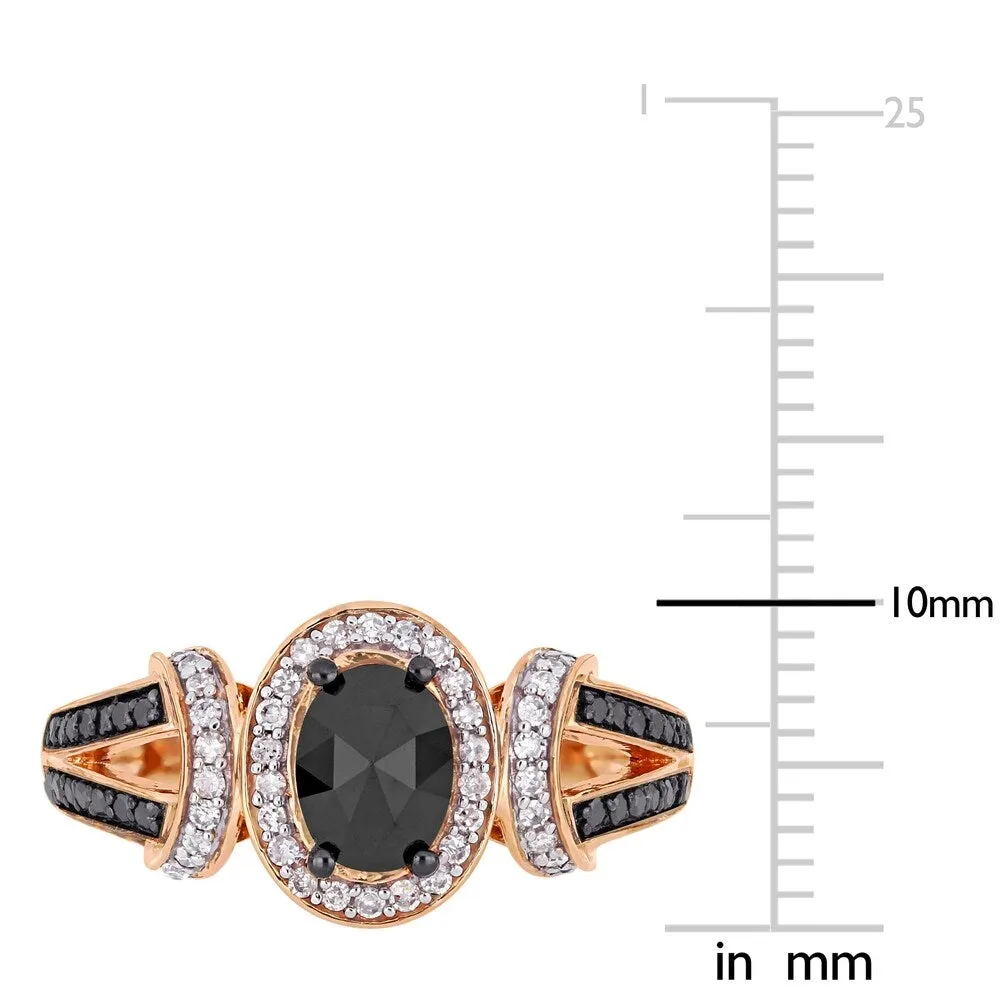 Miadora 10k Rose Gold with Black Rhodium 1ct TDW Black and White Diamond Engagement Ring sold by Zulily product image thumbnail 4