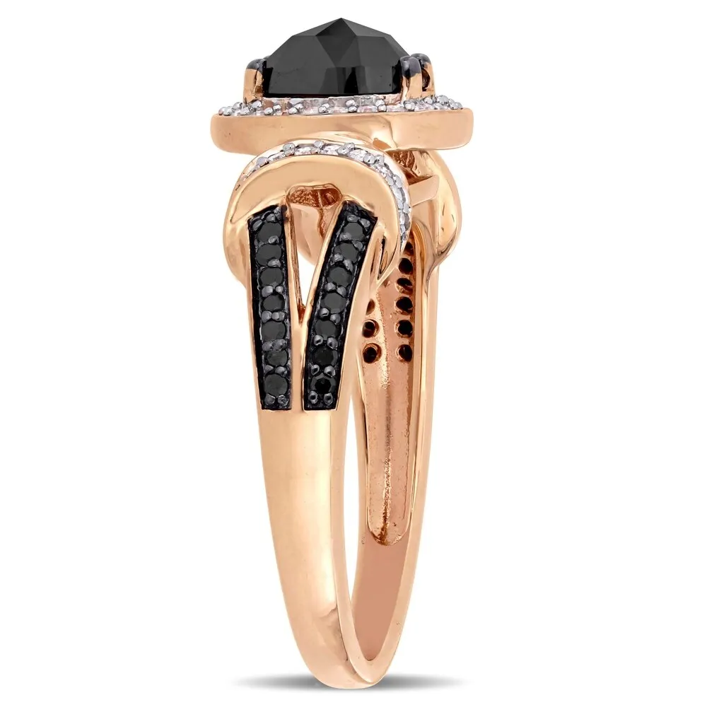 Miadora 10k Rose Gold with Black Rhodium 1ct TDW Black and White Diamond Engagement Ring sold by Zulily product image thumbnail 2