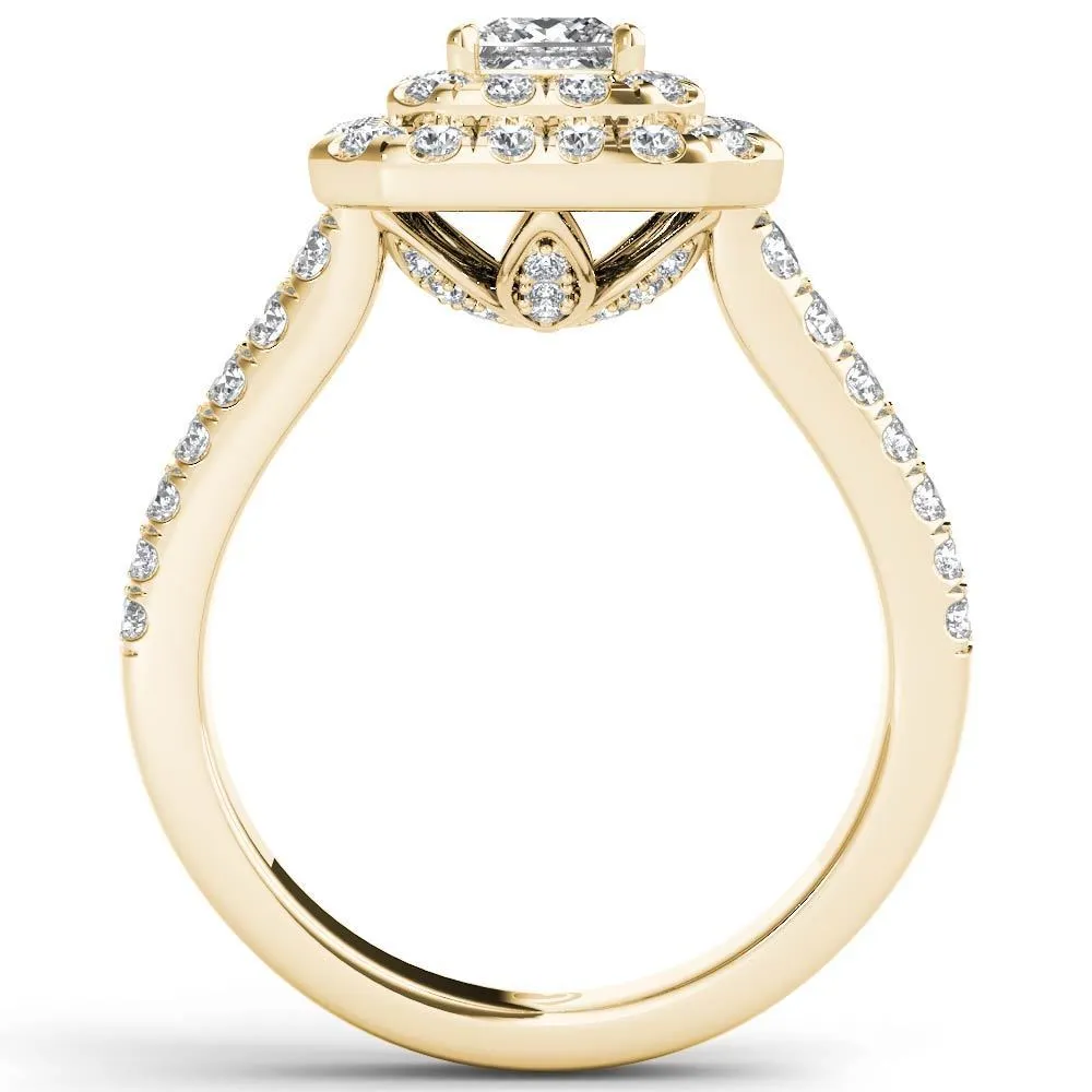 De Couer 14k Yellow Gold 1 1/2ct TDW Diamond Halo Ring sold by Zulily product image thumbnail 3