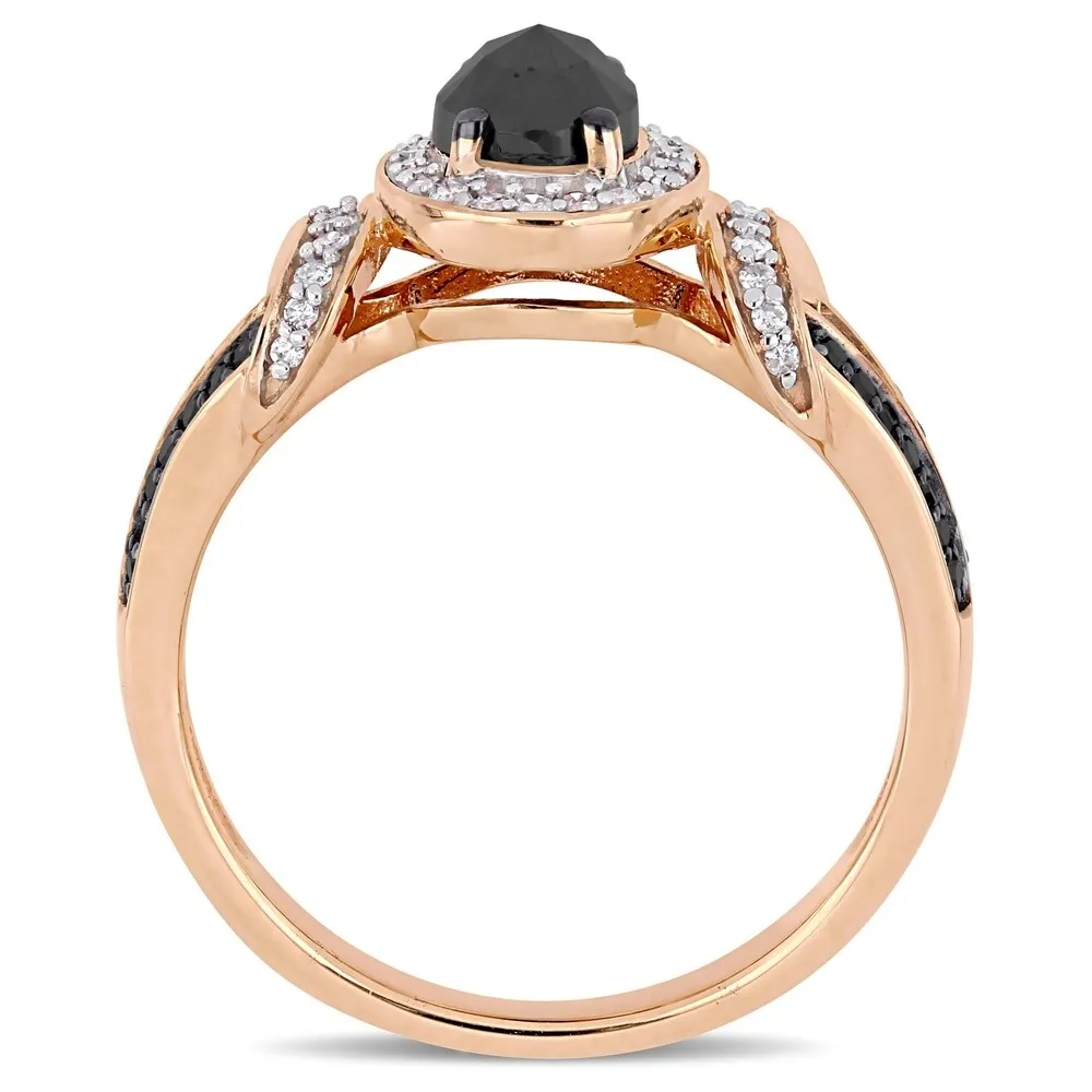 Miadora 10k Rose Gold with Black Rhodium 1ct TDW Black and White Diamond Engagement Ring sold by Zulily product image thumbnail 3