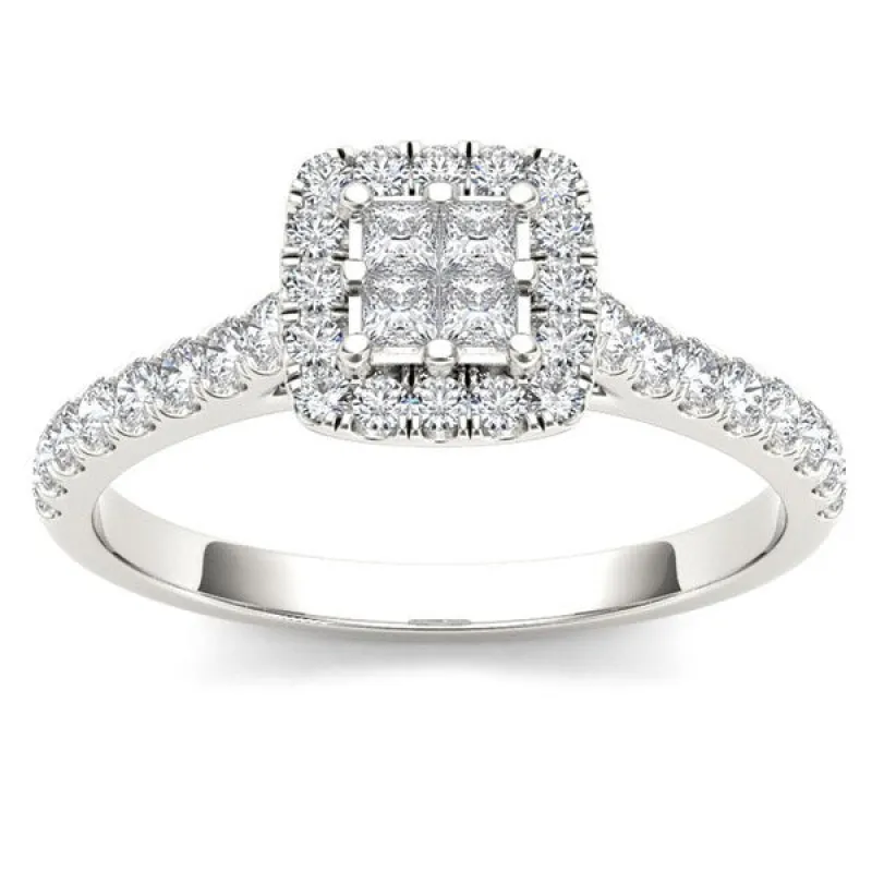De Couer IGI Certified 10k Gold 1/2ct TDW Diamond Multi Stone Engagement Ring sold by Zulily