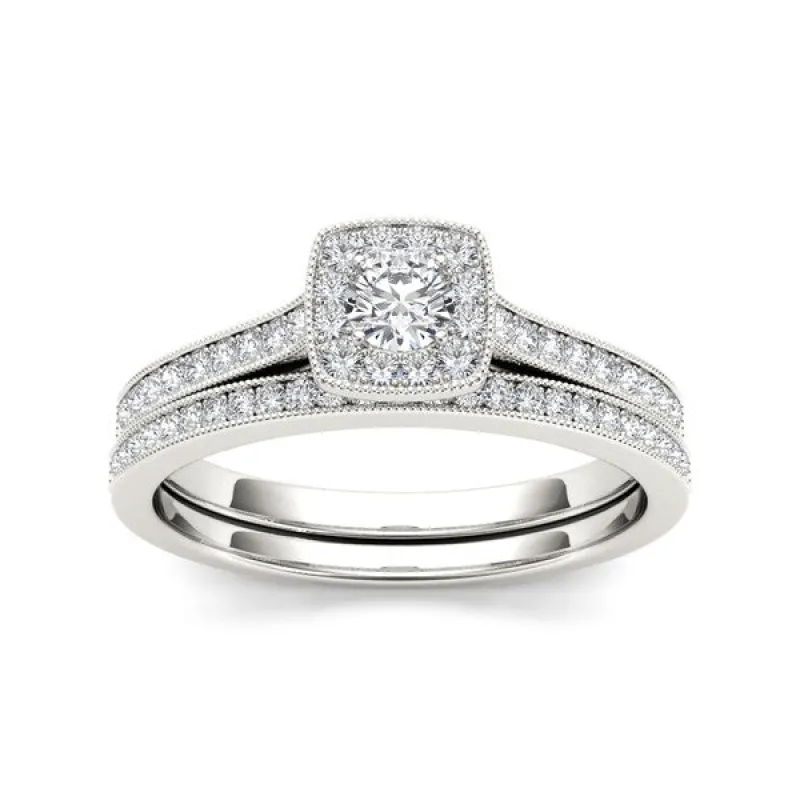 De Couer IGI Certified 10k Gold 1/2ct TDW Diamond Solitaire Bridal Set sold by Zulily