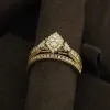 De Couer IGI Certified 10k Yellow Gold 1/2ct TDW Diamond Halo Engagement Ring Set sold by Zulily