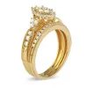 De Couer IGI Certified 10k Yellow Gold 1/2ct TDW Diamond Halo Engagement Ring Set sold by Zulily