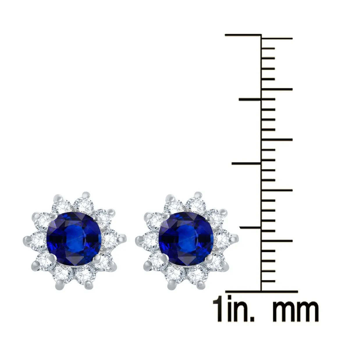 Sterling Silver Blue Sapphire, White Topaz Flower Stud Earring sold by Zulily product image thumbnail 3