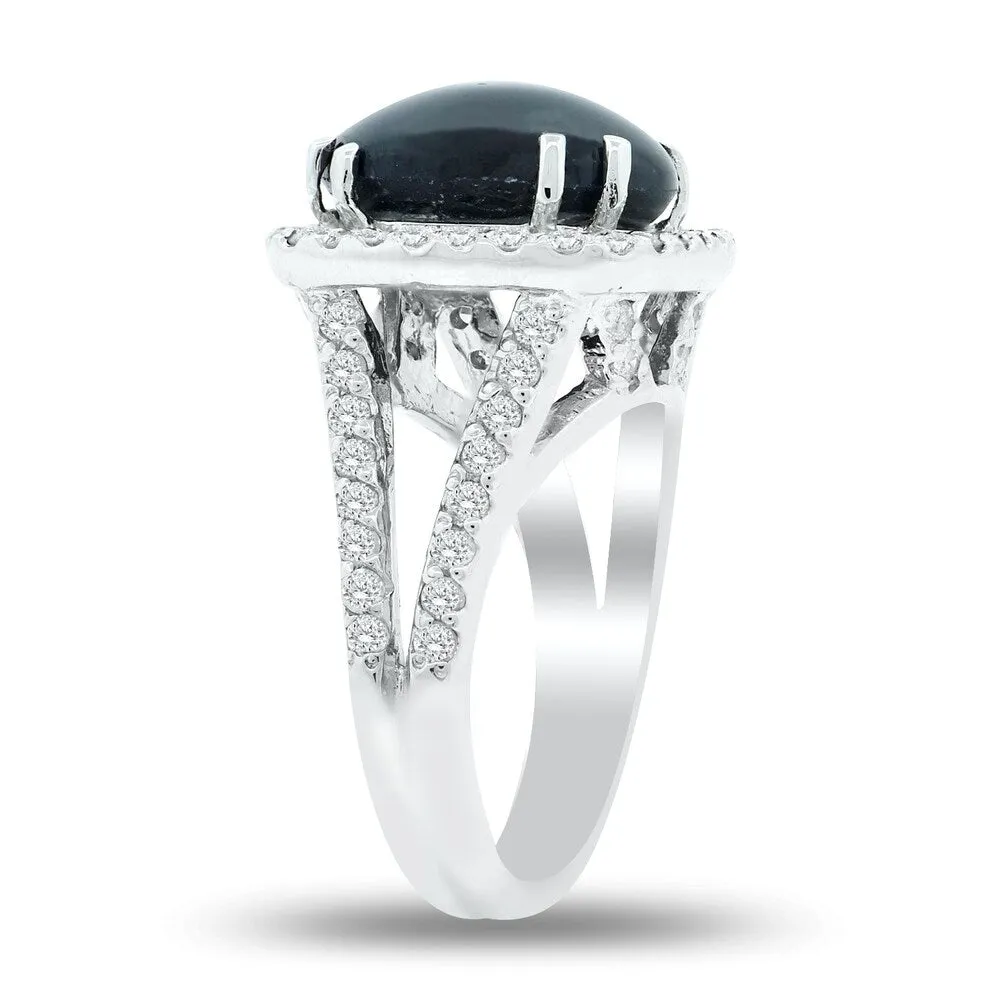 Auriya 14k Gold 9 3/4ct Star Sapphire and 1 1/5ct TDW Round Halo Diamond Engagement Ring sold by Zulily product image thumbnail 4