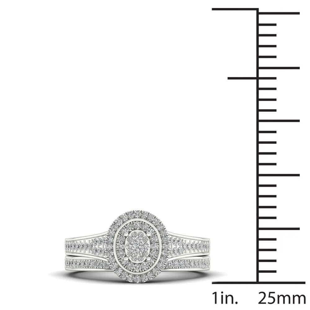 De Couer 1/3ct TDW Diamond Cluster Bridal Sets - White sold by Zulily product image thumbnail 4