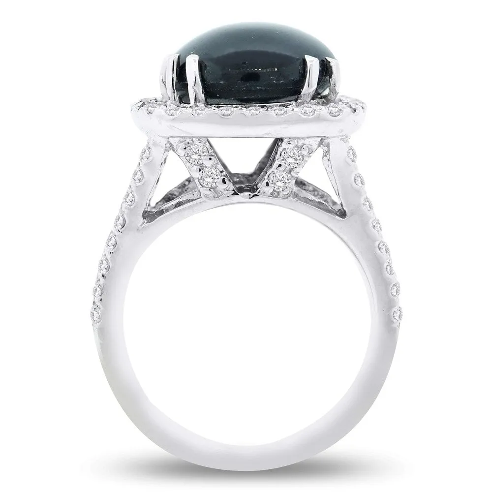 Auriya 14k Gold 9 3/4ct Star Sapphire and 1 1/5ct TDW Round Halo Diamond Engagement Ring sold by Zulily product image thumbnail 5