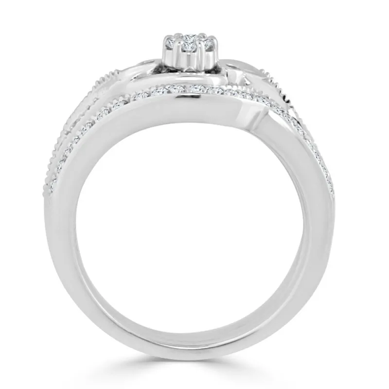 Auriya 1/4ct Round Diamond Engagement Ring and Wedding Band Set 14k Gold sold by Zulily