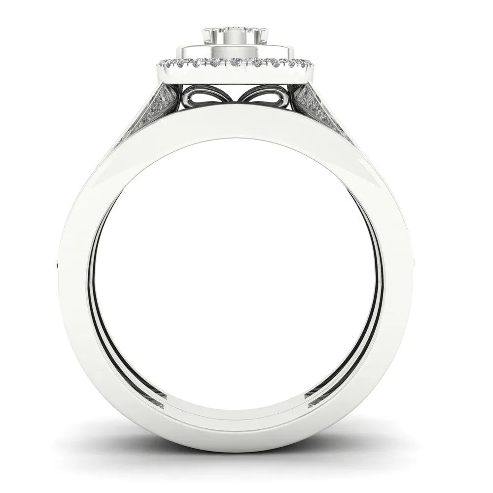 De Couer 1/3ct TDW Diamond Cluster Bridal Sets - White sold by Zulily product image thumbnail 3