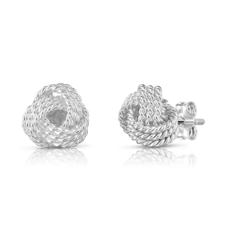 925 Sterling Silver Diamond Cut Love Knot Stud Earrings sold by Zulily