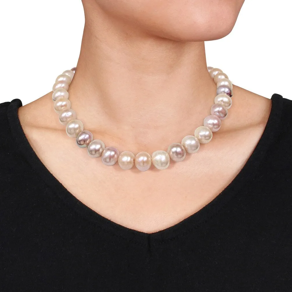 Miadora 14k Yellow Gold Multi-Color Cultured Freshwater Pearl Necklace (12.5-14.5 mm) sold by Zulily product image thumbnail 4