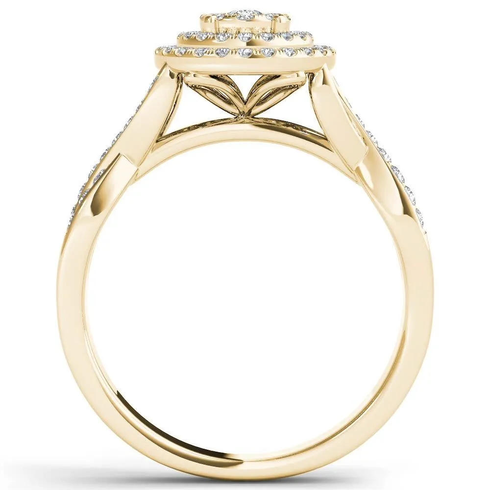 De Couer 10k Yellow Gold 2/5ct TDW Diamond Halo Engagement Ring sold by Zulily product image thumbnail 3