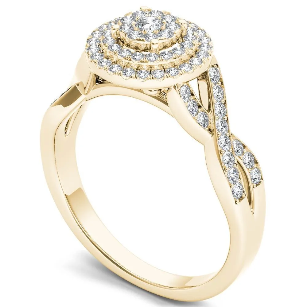 De Couer 10k Yellow Gold 2/5ct TDW Diamond Halo Engagement Ring sold by Zulily product image thumbnail 2