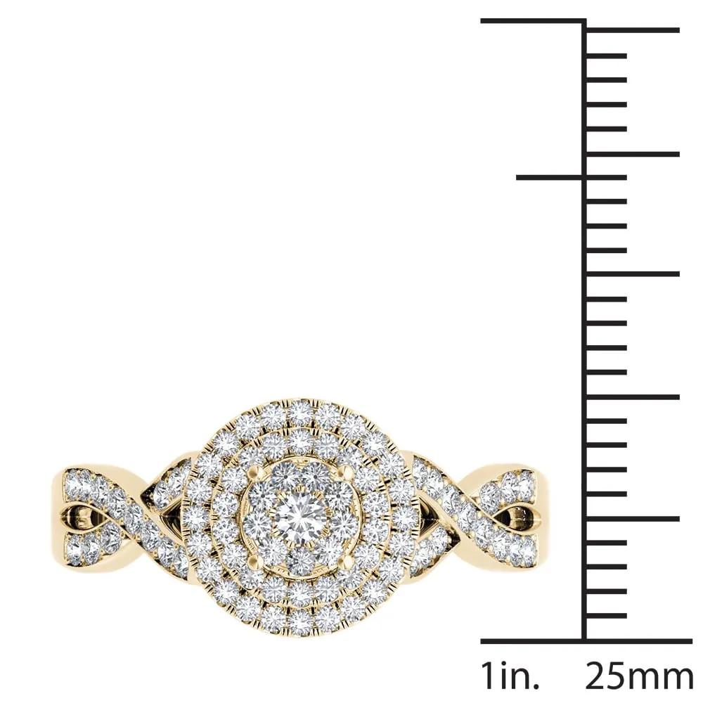 De Couer 10k Yellow Gold 2/5ct TDW Diamond Halo Engagement Ring sold by Zulily product image thumbnail 4