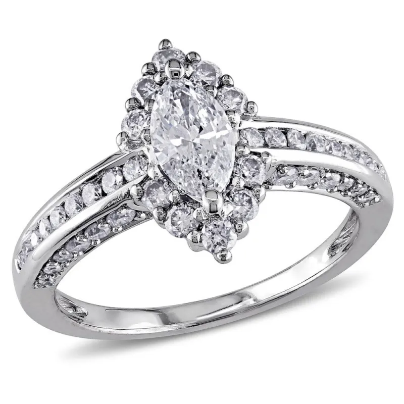 Miadora Signature Collection 14k White Gold 1 1/4ct TDW Marquise Diamond Engagement Ring sold by Zulily