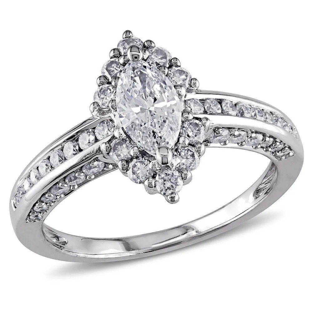 Miadora Signature Collection 14k White Gold 1 1/4ct TDW Marquise Diamond Engagement Ring sold by Zulily